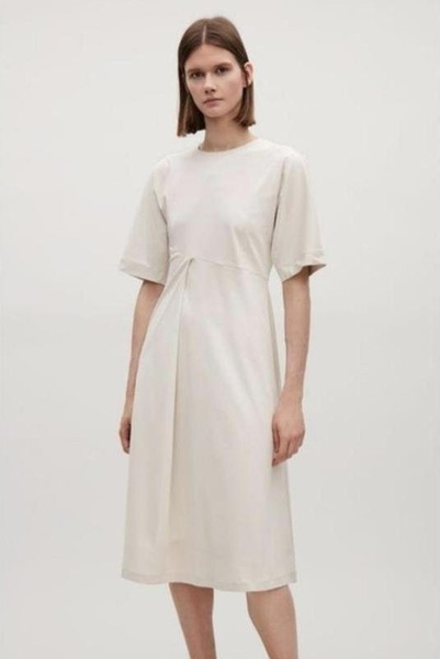 Women COS Dress Beige Cotton XS