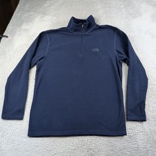 The North Face Fleece Sweater Mens L Blue Pullover 1/4 Zip TKA 100 Lightweight