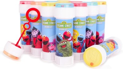 Toyland  12er Pack Sesamstraßenblasen, 60ml Lösung & Neuheit Labyrinth Deckel