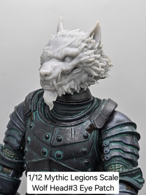 3d Printed WOLF WARRIOR HEAD#3  1.0  For Mythic Legions 1/12 figure 