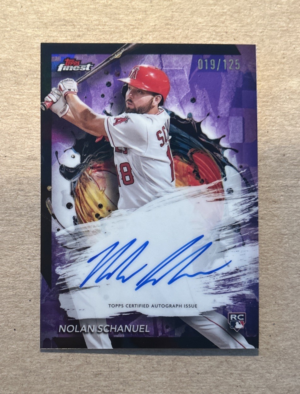 2024 Topps Finest Baseball Nolan Schanuel Purple Rookie Autograph Card #’d /125
