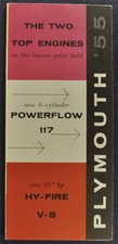 1955 Plymouth Engine Brochure Folder Belvedere Plaza Savoy Excellent Original 55