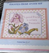 Counted Cross Stitch 9 x 7 Framed Kit "A Good Friend is a Rare Treasure" NEW