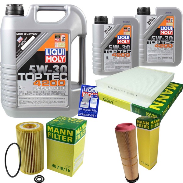 Mann Inspektionspaket 7L Liqui Moly Top Tec 5W-30 FüR Mercedes E-Klasse T-Model-image