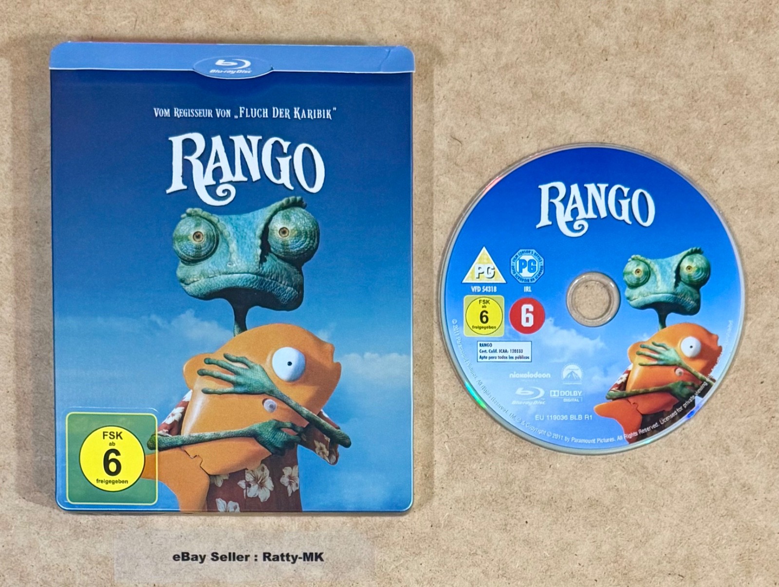 RANGO - GERMAN IMPORT BLU RAY STEELBOOK (READ DESCRIPTION)