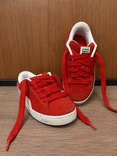 PUMA Suede XL Unisex Kids Red White Leather Low Top Lace Up Sneaker US 3C