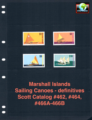 #ad $36.00 Scott Value 1994 MARSHALL ISL Sailing Canoes Pacific Oc CV MNH NH UMM $24.00