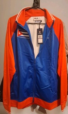 FILA orange/blue Soccer Team Cuba Track Jacket Full Zip Men's Size