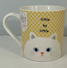 Daiso Industries Japan Small Cat Nose Mug Little by Little Do Nothing and Chill