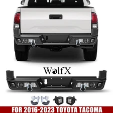 Full Width Rear Bumper For 2016-2023 Toyota Tacoma W/ Sensor Holes Steel Back