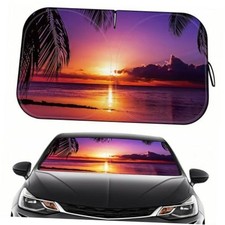 Car Windshield Sun Shade - Reflector Sunshade Offers Ultimate Sunset-Purple