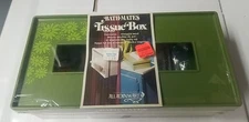 NOS Alladinware Avocado Green Floral Pattern Bath-Mates Tissue Box