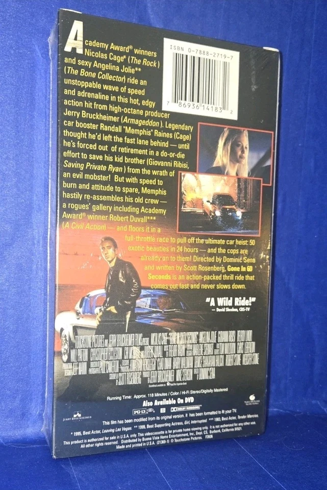 GONE IN 60 SECONDS VHS Factory Sealed New With Watermark - Image 2 of 3