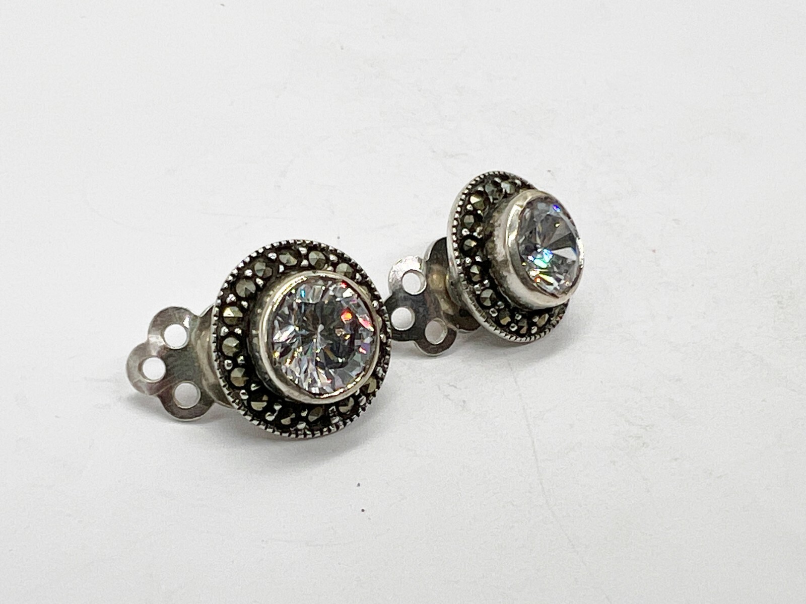 VINTAGE SOLID STERLING SILVER SOLITAIRE BRIGHT CL… - image 2