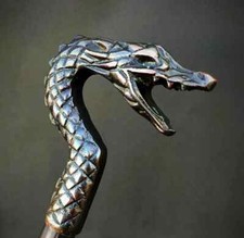 Vintage Replica Cobra Snake Head Handle for Walking Stick Cane Halloween Gift
