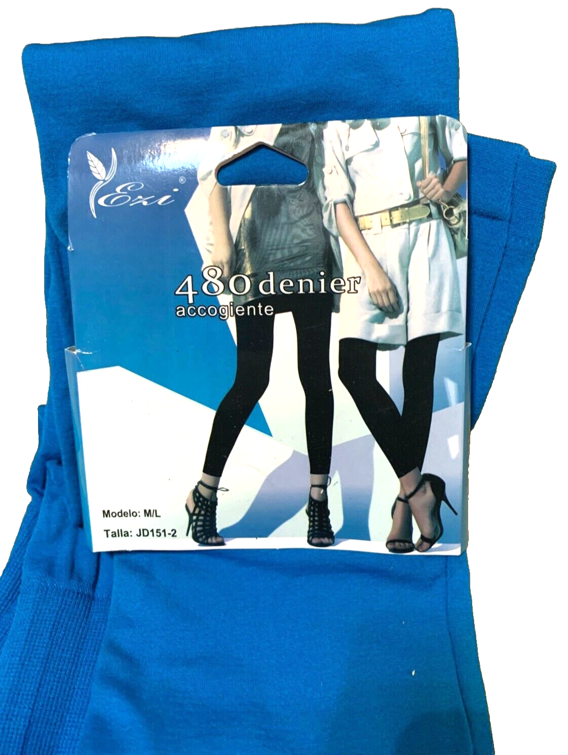 High-Density 480 Denier Teal Leggings - Poly-Spandex Blend for Women M/L-image