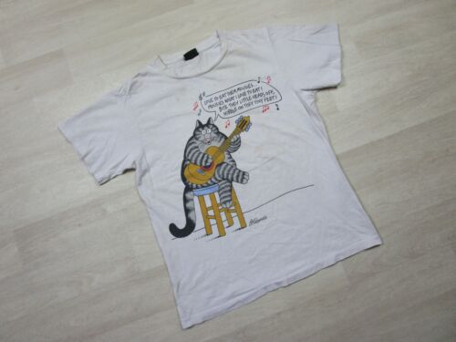 Vintage B Kliban Cat T Shirt (M) Funny Joke Mouse Song Guitar Kitty Changes Tag - Picture 2 of 13