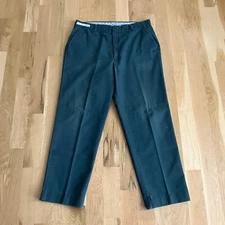 Red Kap Pants Men’s 37X31 Green TouchTex Vtg USA Flat Front Chino Workwear
