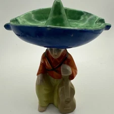 Ceramic Man With Guitar And Sombrero Hat Ashtray Made In Japan