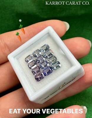 Gradient Set of 12 Emerald Cut Natural Unheated Sapphires
