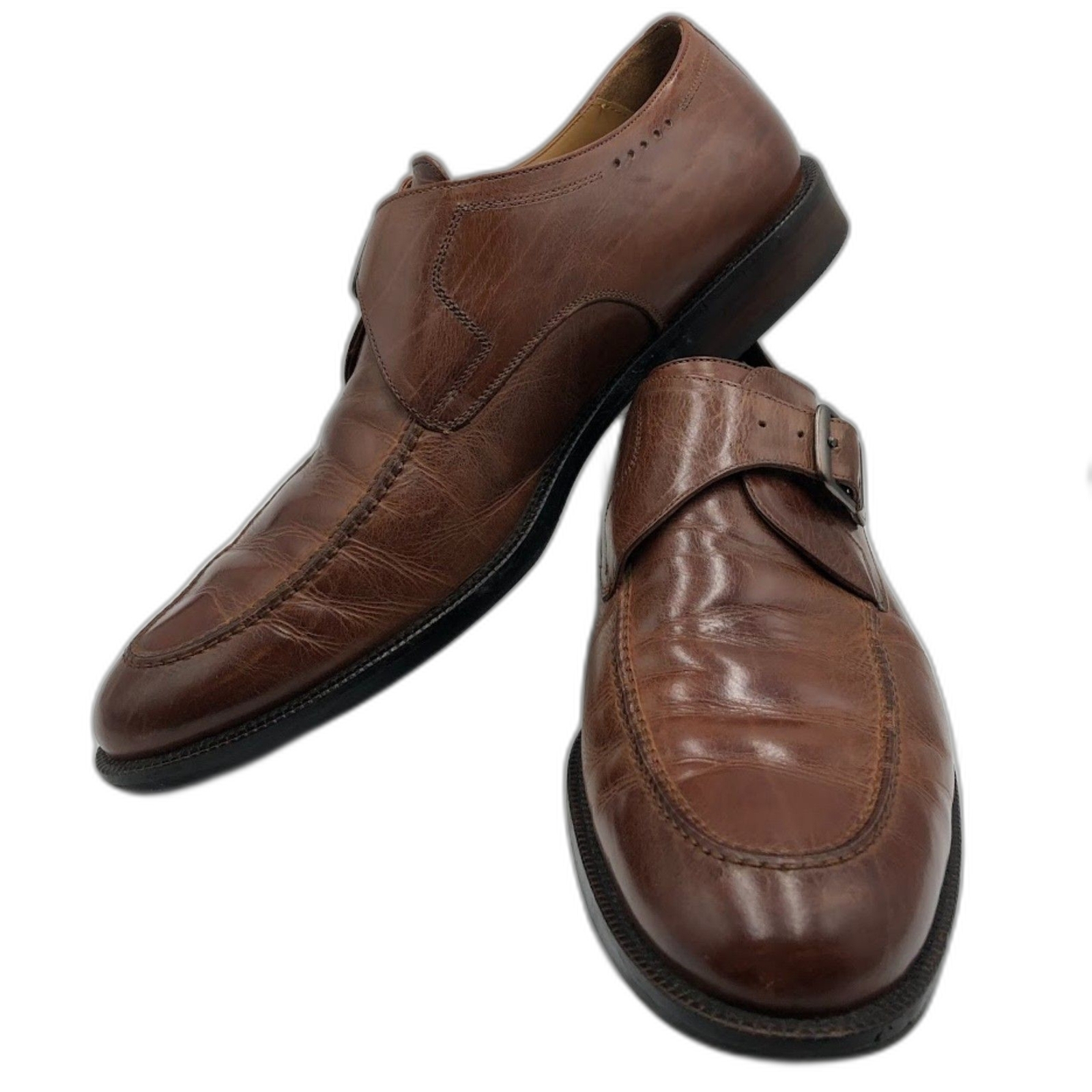 Johnston & Murphy Men's Brown Leather Monk Buckle… - image 2