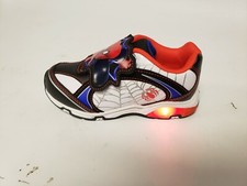 LED Luminous Lights Hero Spiderman soft mesh sport sneaker SIZE 9 1/2