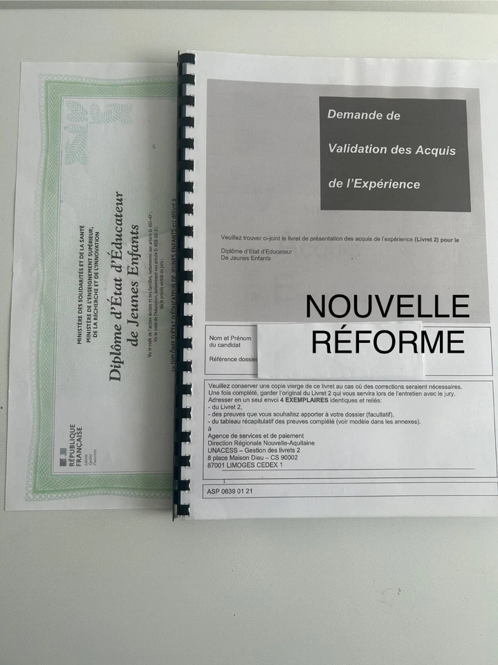 LIVRET 2 VAE EJE REFORME 2025 + prépara orale +présentation  jury - Photo 2/2