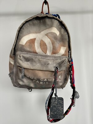 CHANEL Graffiti Backpack in Grey Multicolored Canvas with Silver Hardware  UK