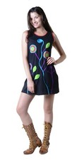 Mini robe chemise longue tunique hippie robe d'été