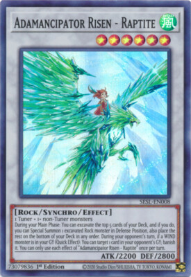 Adamancipator Risen - Raptite - SESL-EN008 - Super Rare - 1st Edition x1 - Light