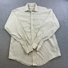 Brooks Brothers Shirt Men 16-34 Yellow Striped Long Sleeve Collared Button Up