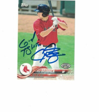 COLE BRANNEN SIGNED IP PRO DEBUT TOPPS #143 2018 BOSTON RED SOX AUTO