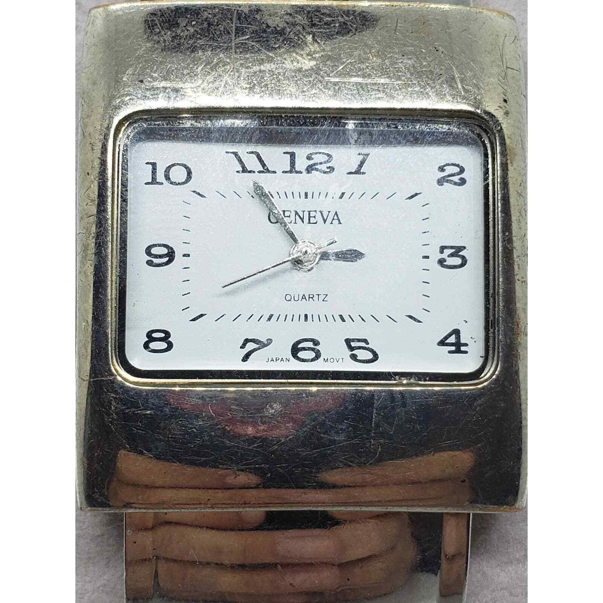 Women\'s Geneva bangle style watch. Large square face. Small metal band Women main image 4
