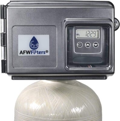 AFWFilters Metered water softener with 1'' Fleck 2510SXT control, 24,000 grain...