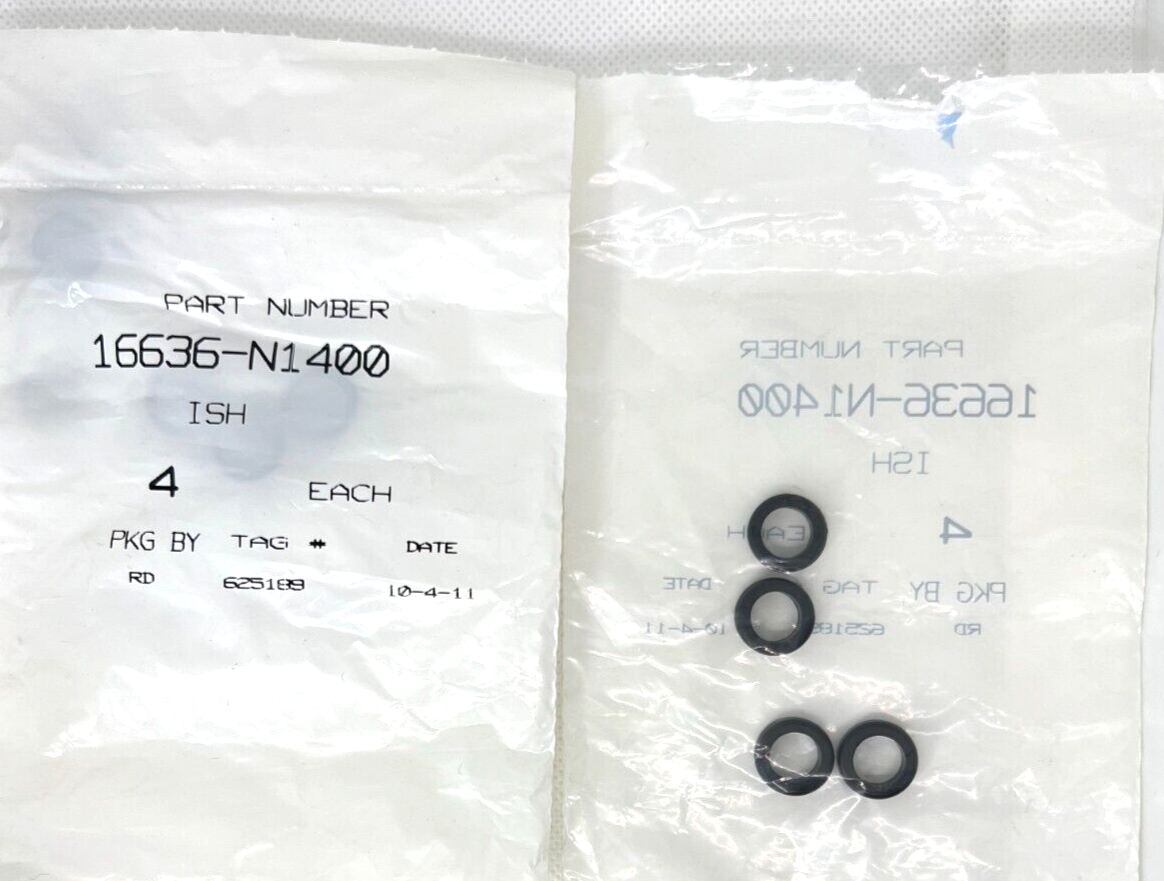 OE ISH Nissan Rubber Injector Insulator 16636-N1400 (Qty 4) for