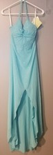 Mori Lee by Madeline Gardner - Turquoise Halter Formal Dress Size 5/6 NWT