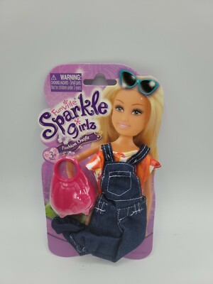 2015 Funville Sparkle Girlz Fashion Outfit Denim Overalls Clothes Dolls Zuru 