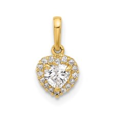14k Yellow Gold Cubic Zirconia Heart Pendant 0.33gm L-0.52 Inch, W-0.27 Inch