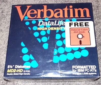 Verbatim DataLife MD2-HD Formatted - Double Sided/High Density 10 Pack - New