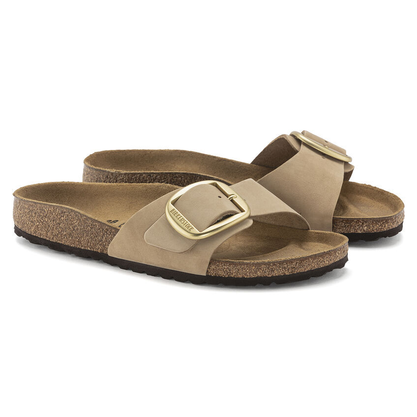 NIB Birkenstock Madrid Big Buckle Nubuck Sandal In Sandcastle Narrow  1024009 | eBay