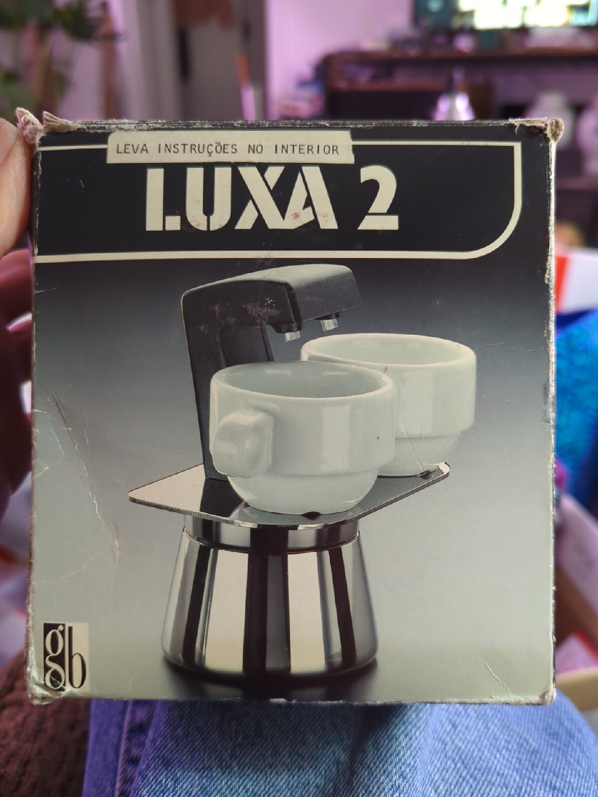 Vintage Italian coffee maker LUXA moka espresso coffee 2 cups design GB Pedrini