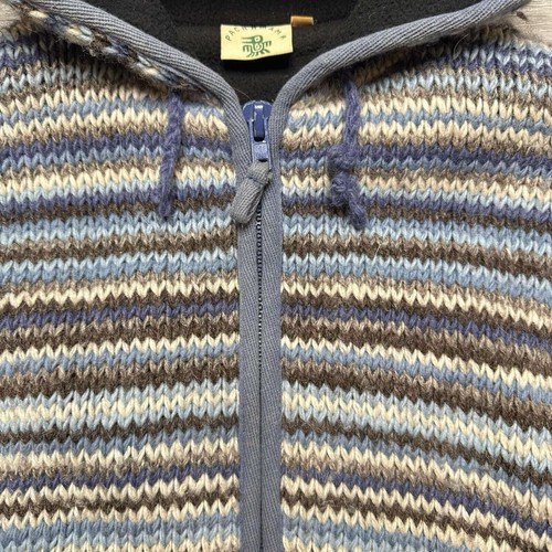 Vintage Pachamama Hand Knitted Wool Hooded Cardigan Size M - 第 4/6 張圖片
