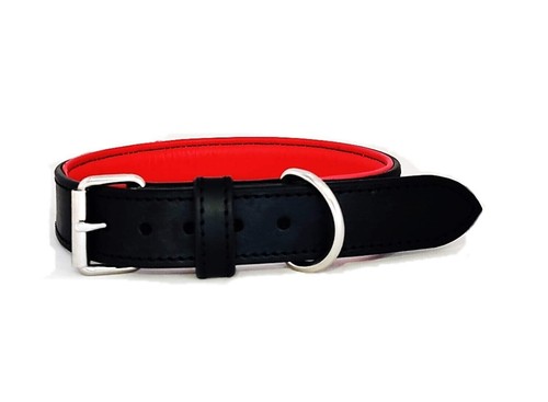STG Genuine Leather Premium Padded Black Dog Collar Large 21"-25" Pack Of 10 - Picture 6 of 8