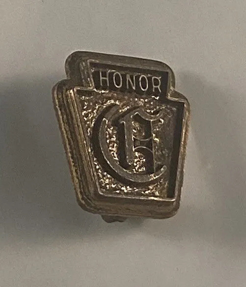 Small Bronze Tone "Honor" Lapel Pin Button Fraternity?