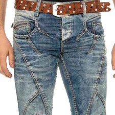 Cipo & Baxx YORK mens Jeans denim thick stitch all sizes