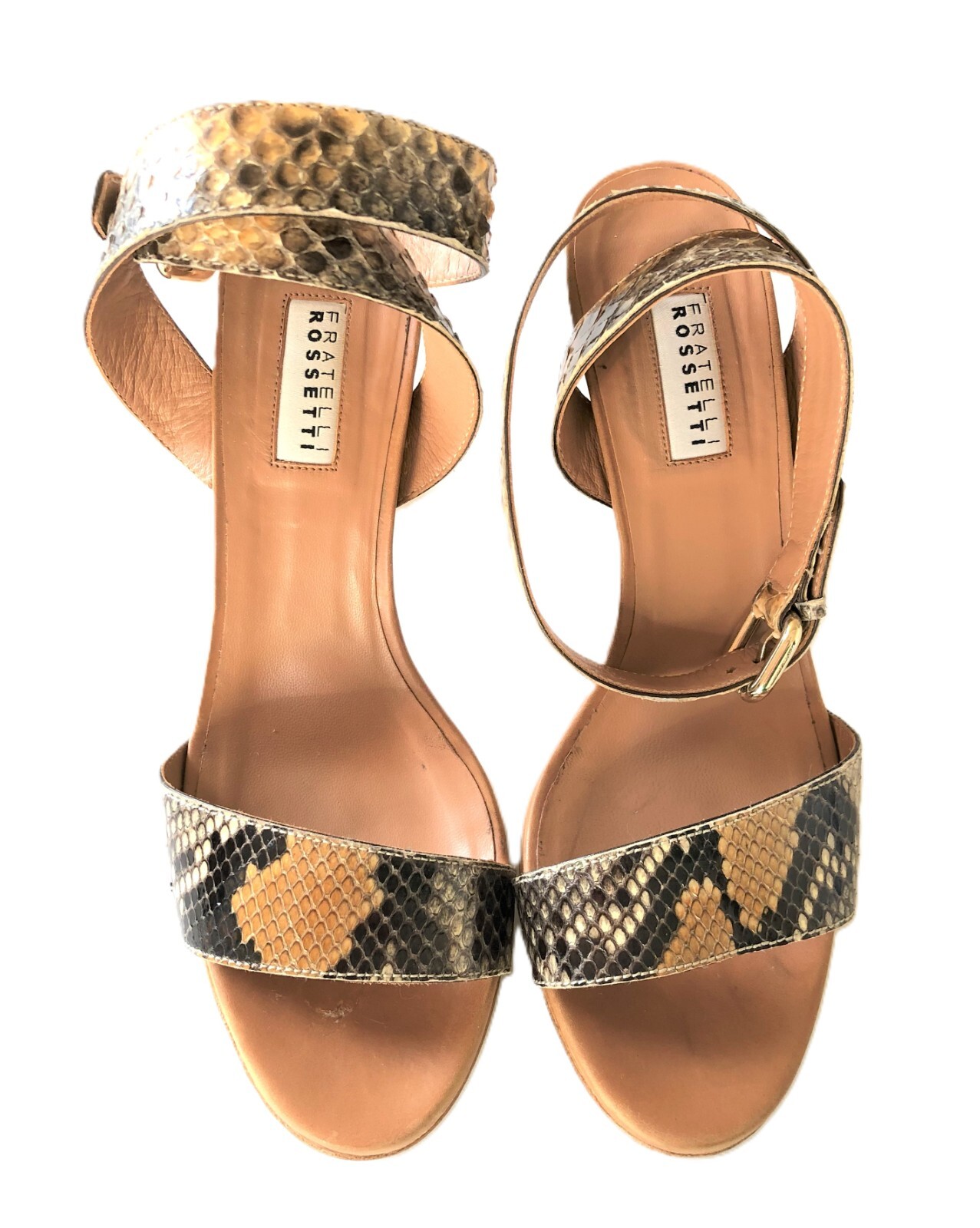 FRATELLI ROSSETTI python print leather platform s… - image 3