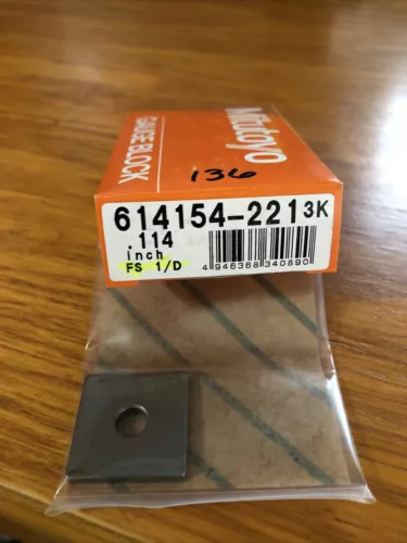 New Mitutoyo .114 Inch Steel Gauge Block,    Grade FS 1/D