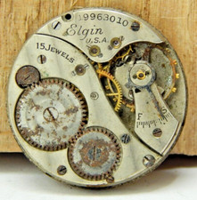 Vintage Elgin 1917 Grade 429 model 2 15 jewel 6/0s watch movement with dial