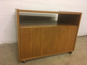 Vintage Mid Century Teak Record Cabinet Low Level Cpuld Be Used As