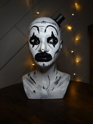 Horror Serial Killer Clown Inspired Mannequin Head Halloween Scary Decoration